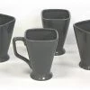 Hues & Brews Storm Gray Square 14-Ounce Pedestal Mug Set - 5" On Sale