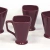 Hues & Brews Mulberry Purple 4 Piece 14 Oz. Baton Rouge Square Pedestal Mug Set - 5"
