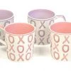 Hues & Brews Pink, Lavender 4 Piece 15 Oz. XOXO Mug Set - 5.25"