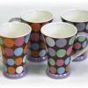 Hues & Brews Multi-color 4 Piece Dots Mug Set - 5.25" On Sale