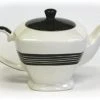 Hues & Brews Mountain Woods Ivory White WithBlack 34 Oz. Hand Painted Teapot - 9.75" On Sale