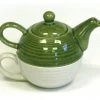 Hues & Brews Two-Tone Green And Cream Tea For One Set - 7.25" On Sale 2 Hues & Brews Two-Tone Green And Cream Tea For One Set - 7.25" On Sale