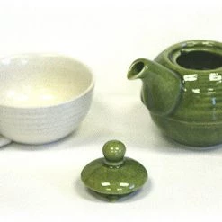 Hues & Brews Two-Tone Green And Cream Tea For One Set - 7.25" On Sale