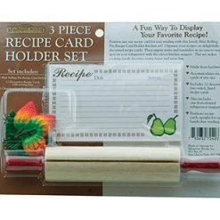 Mountain Woods Brown 3 Piece Rolling Pin Recipe Card Holder Set - 8.13'' Storage & Organization