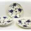 Hues & Brews 4 Piece White/Blue Blossoms Plate Set - 10.75" On Sale