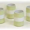 Hues & Brews 4 Piece 8 Oz. Bamboo Green Silicone Banded Mug Set - 4" On Sale