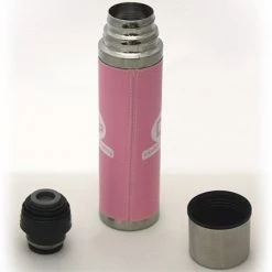 On Sale Hues & Brews 18 Oz. Pink Leather Bound Double Wall Stainless Steel Pour And Sip Tumbler - 10.25"