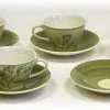 Hues & Brews Mellow Yellow 8 Piece 6.5 Oz. Flora Tea Cups & Saucers Set - 6.25"