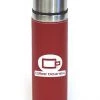 Hues & Brews Red 18 Oz. Coffee Beanery Leather Bound Double Wall Stainless Steel Pour & Sip Tumbler - 10.25"
