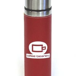 Hues & Brews Red 18 Oz. Coffee Beanery Leather Bound Double Wall Stainless Steel Pour & Sip Tumbler - 10.25"
