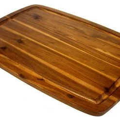 Mountain Woods Brown Organic Edge-Grain Hardwood Acacia Cutting Board W/ Juice Groove - 20" On Sale