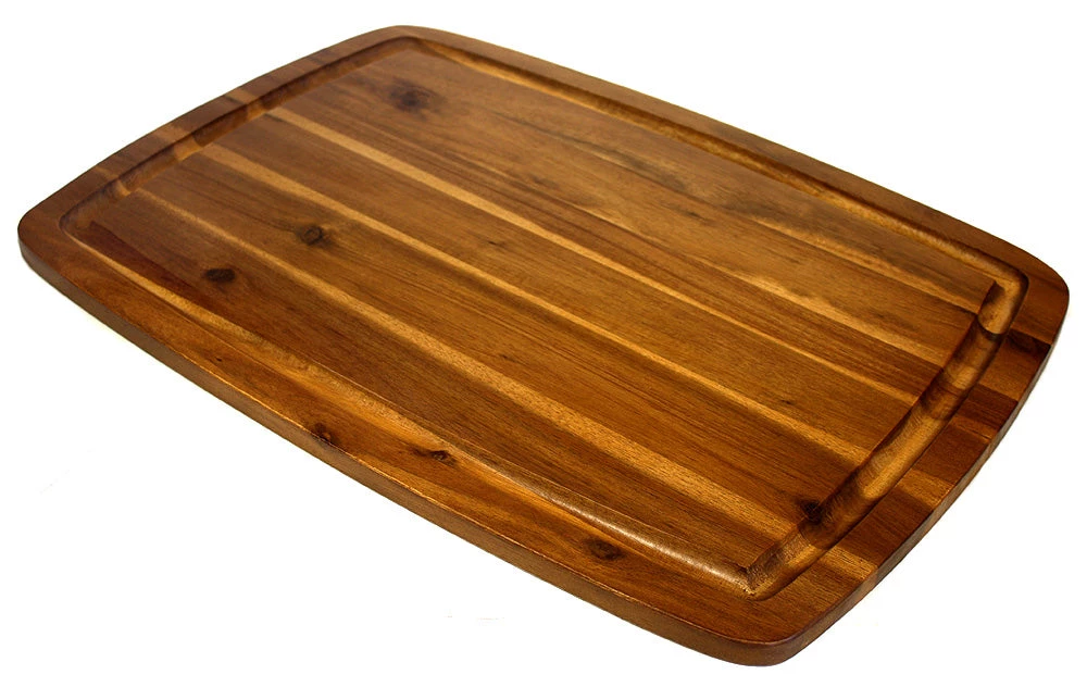 Mountain Woods Brown Organic Edge-Grain Hardwood Acacia Cutting Board W/ Juice Groove - 20" On Sale 3 Mountain Woods Brown Organic Edge-Grain Hardwood Acacia Cutting Board W/ Juice Groove - 20" On Sale