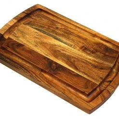 Mountain Woods Brown Extra Large Organic Hardwood Acacia Cutting Board W/ Juice Groove - 18" On Sale