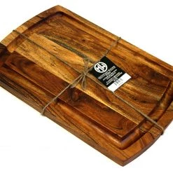 Mountain Woods Brown Extra Large Organic Hardwood Acacia Cutting Board W/ Juice Groove - 18