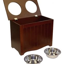 A Pet Project Pet Products APetProject Chocolate Brown MDF Large Pet Food Server And Storage Box - 20"