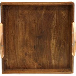 Mountain Woods Brown Large Solid Acacia Wood Serving Tray - 16