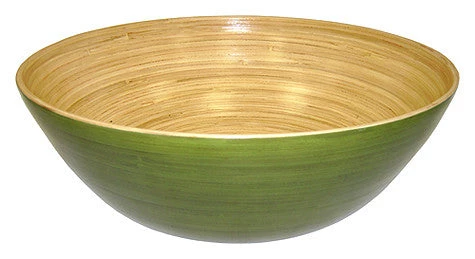 Simply Bamboo Glossy Celadon Green Bamboo Bowl - 14" 2 Simply Bamboo Glossy Celadon Green Bamboo Bowl - 14"