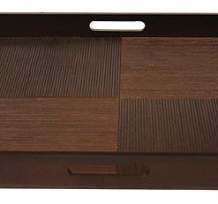 Simply Bamboo On Sale Mountain Woods Brown Square Ottoman Wooden Serving Tray - 20"