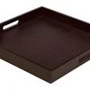 Simply Bamboo Brown Square Ribbed Bamboo Serving Tray - 16"