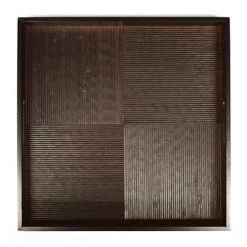 Simply Bamboo Brown Square Ribbed Bamboo Serving Tray - 16