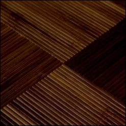 Simply Bamboo Brown Square Ribbed Bamboo Serving Tray - 16