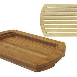 On Sale Simply Bamboo Multi-Purpose Two-Tone Bamboo Crumb Tray / Cutting Board / Serving Tray - 16