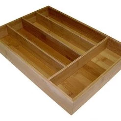 Simply Bamboo Brown 5 Compartment Bamboo Organizer Tray - 10.25" On Sale