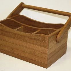 Simply Bamboo Brown Condiment Bamboo Caddy - 11.13" On Sale