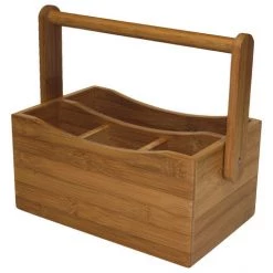 Simply Bamboo Brown Condiment Bamboo Caddy - 11.13" On Sale