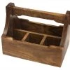 Mountain Woods Brown 4 Compartment Mango Wood Condiment Caddy - 9.125"
