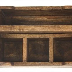Mountain Woods Brown 4 Compartment Mango Wood Condiment Caddy - 9.125