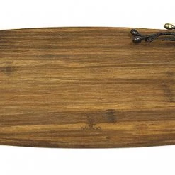 Simply Bamboo Brown Medium Kona Berries Artisan Crafted Carbonized Bamboo Cheese Board / Serving Tray & Spreader Knife Set - 13.75" 10 Simply Bamboo Brown Medium Kona Berries Artisan Crafted Carbonized Bamboo Cheese Board / Serving Tray & Spreader Knife Set - 13.75