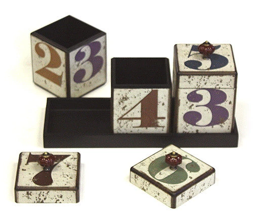 Storage & Organization Mountain Woods Multi-colored By The Numbers Handcrafted 42 Oz. Wooden Canister Trio & Nesting Tray Set - 15.38" 5 Storage & Organization Mountain Woods Multi-colored By The Numbers Handcrafted 42 Oz. Wooden Canister Trio & Nesting Tray Set - 15.38"