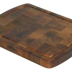 Mountain Woods Brown Extra Large Organic End-Grain Hardwood Acacia Cutting Board W/ Juice Groove - 15" On Sale