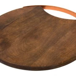 Mountain Woods Brown Round Acacia Cutting Board W/ Copper Handle - 15" On Sale