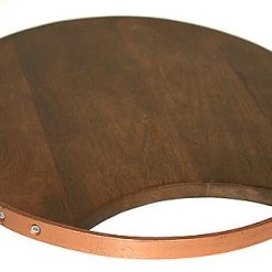 Mountain Woods Brown Round Acacia Cutting Board W/ Copper Handle - 15