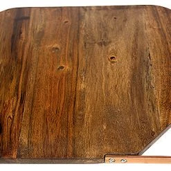 Mountain Woods Large Organic Hardwood Acacia Cutting Board W/ Metal Handle - 14.5"