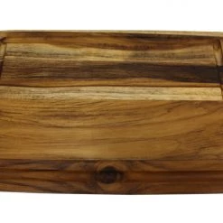Mountain Woods / Simply Bamboo Mountain Woods Brown Teak Wood Cutting Board W/ Juice Groove - 18