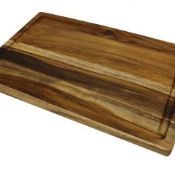 Mountain Woods / Simply Bamboo Mountain Woods Brown Teak Wood Cutting Board W/ Juice Groove - 18