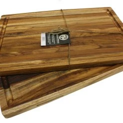 Mountain Woods / Simply Bamboo Mountain Woods Brown Teak Wood Cutting Board W/ Juice Groove - 18