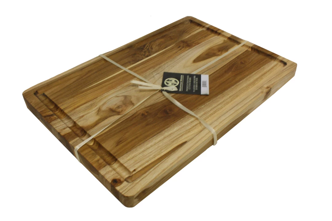 On Sale Mountain Woods Brown Teak Cutting Board - Rectangle Edge Grain Butcher Block W/ Juice Groove - 19" 4 On Sale Mountain Woods Brown Teak Cutting Board - Rectangle Edge Grain Butcher Block W/ Juice Groove - 19"