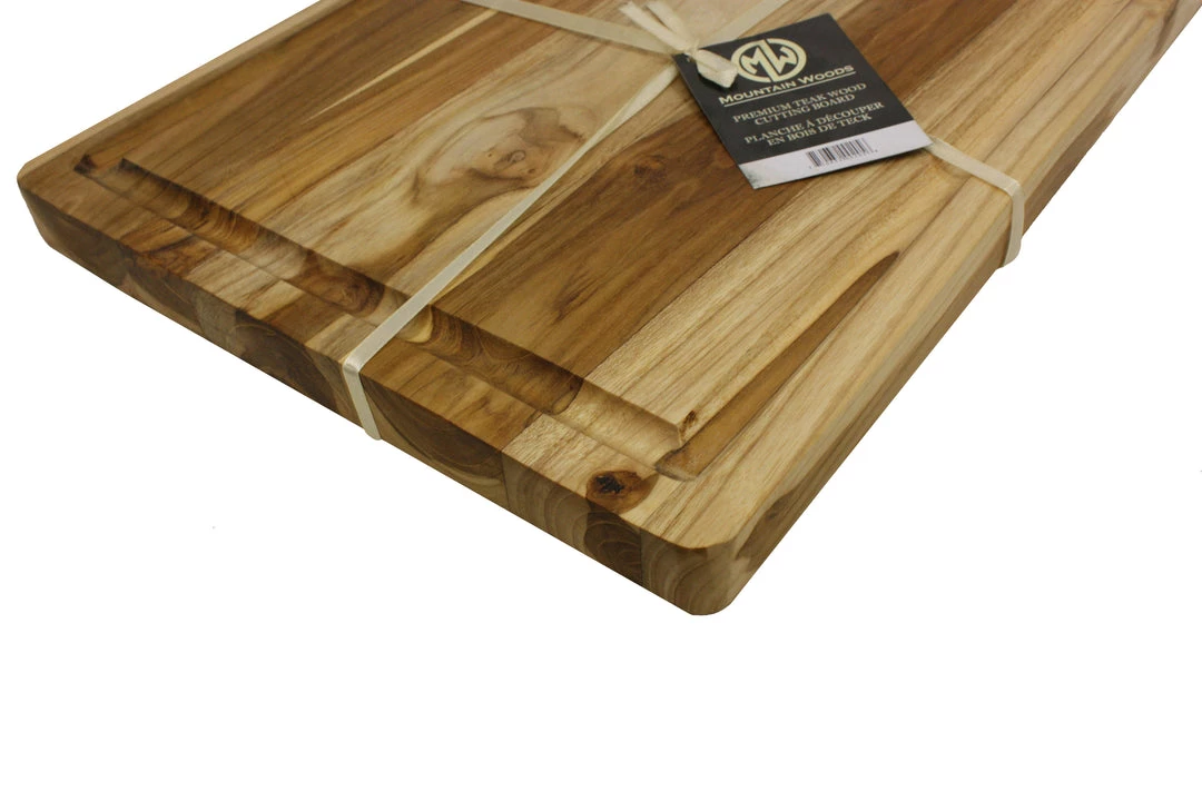 On Sale Mountain Woods Brown Teak Cutting Board - Rectangle Edge Grain Butcher Block W/ Juice Groove - 19" 6 On Sale Mountain Woods Brown Teak Cutting Board - Rectangle Edge Grain Butcher Block W/ Juice Groove - 19"