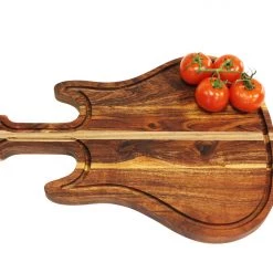 On Sale Mountain Woods Guitar Serving/Cutting Board Made With Organic Brown Acacia Wood, 22”X14.5”X1”