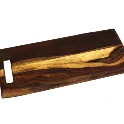 Mountain Woods Natural Brown Organic Edge-Grain Hardwood Sheesham Wooden Server/Cutting Board, 22”X9”X1” On Sale