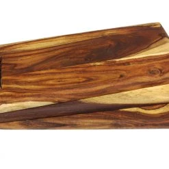 Mountain Woods Natural Brown Organic Edge-Grain Hardwood Sheesham Wooden Server/Cutting Board, 22”X9”X1” On Sale