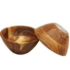 On Sale Mountain Woods 7” Organic Brown Wood Bowl | Serving Salad, Pasta, Fruits, Dessert, Cereal, Snacks | Decorative Bowl | Perfect Gift - 7