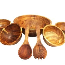 Mountain Woods Large Organic Brown Wood Bowl | Serving Salad, Pasta, Fruits, Dessert, Cereal, Snacks | Decorative Bowl | Perfect Gift - 12