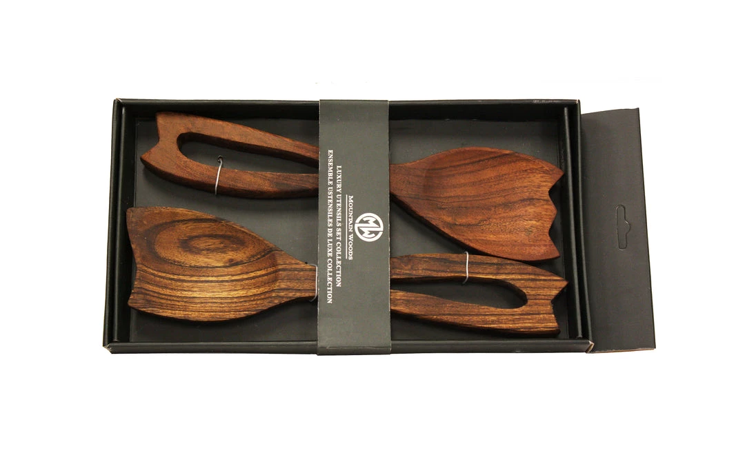 On Sale Mountain Woods Set Of 2 Luxury & Elegant Acacia Salad Server / Utensil Set - 12" 6 On Sale Mountain Woods Set Of 2 Luxury & Elegant Acacia Salad Server / Utensil Set - 12"