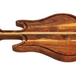 On Sale Mountain Woods Guitar Serving/Cutting Board Made With Organic Brown Acacia Wood, 22”X14.5”X1”