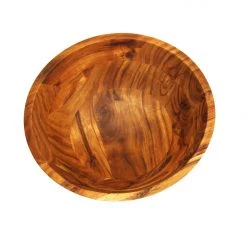 Mountain Woods Large Organic Brown Wood Bowl | Serving Salad, Pasta, Fruits, Dessert, Cereal, Snacks | Decorative Bowl | Perfect Gift - 12" X 12" X 4.25" On Sale